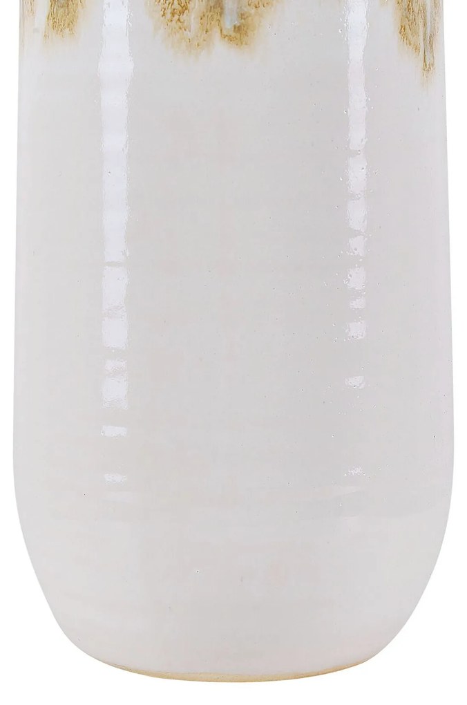 Vaso de cerâmica grés branca e azul 30 cm BYBLOS Beliani
