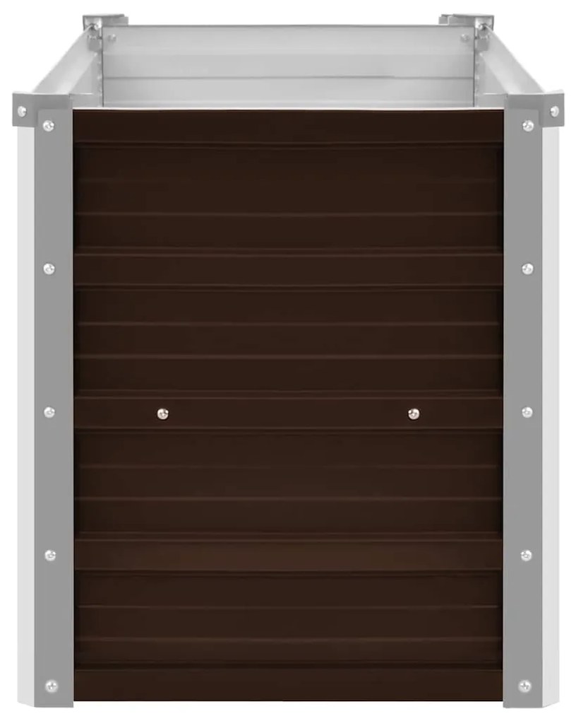 Canteiro elevado de jardim aço galvanizado 100x40x45cm castanho