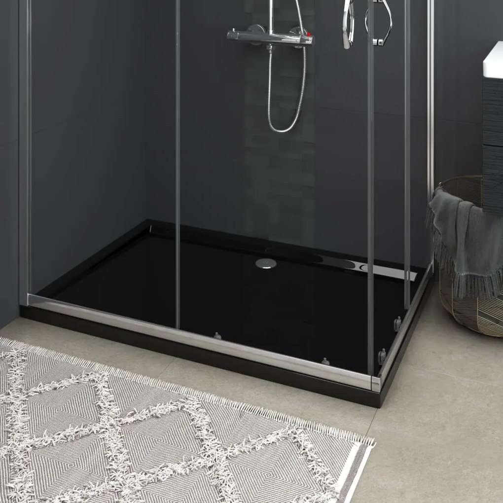 148919 vidaXL Base de chuveiro retangular 80x120 cm ABS preto