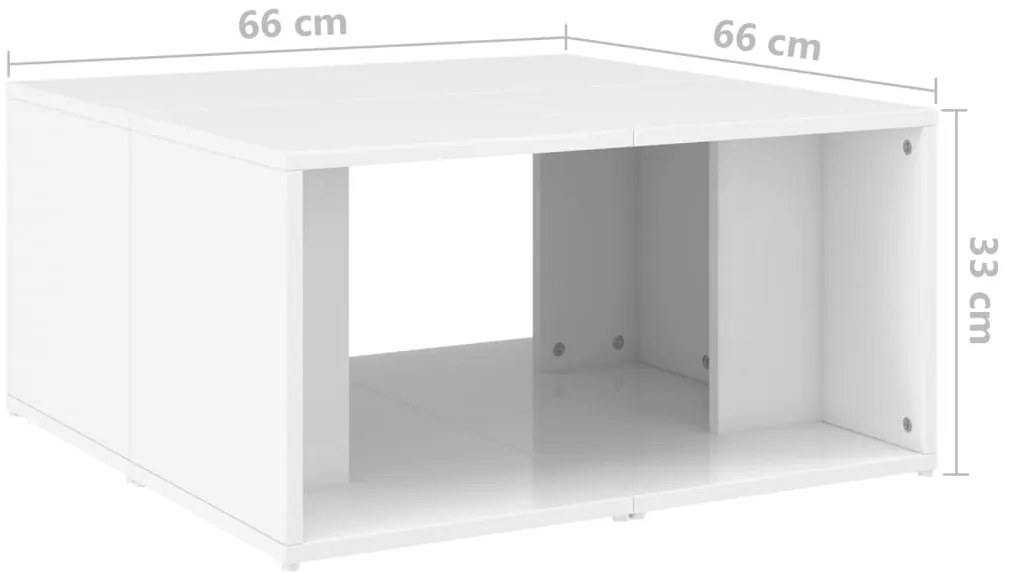 Mesas de centro 4pcs derivados de madeira branco brilhante
