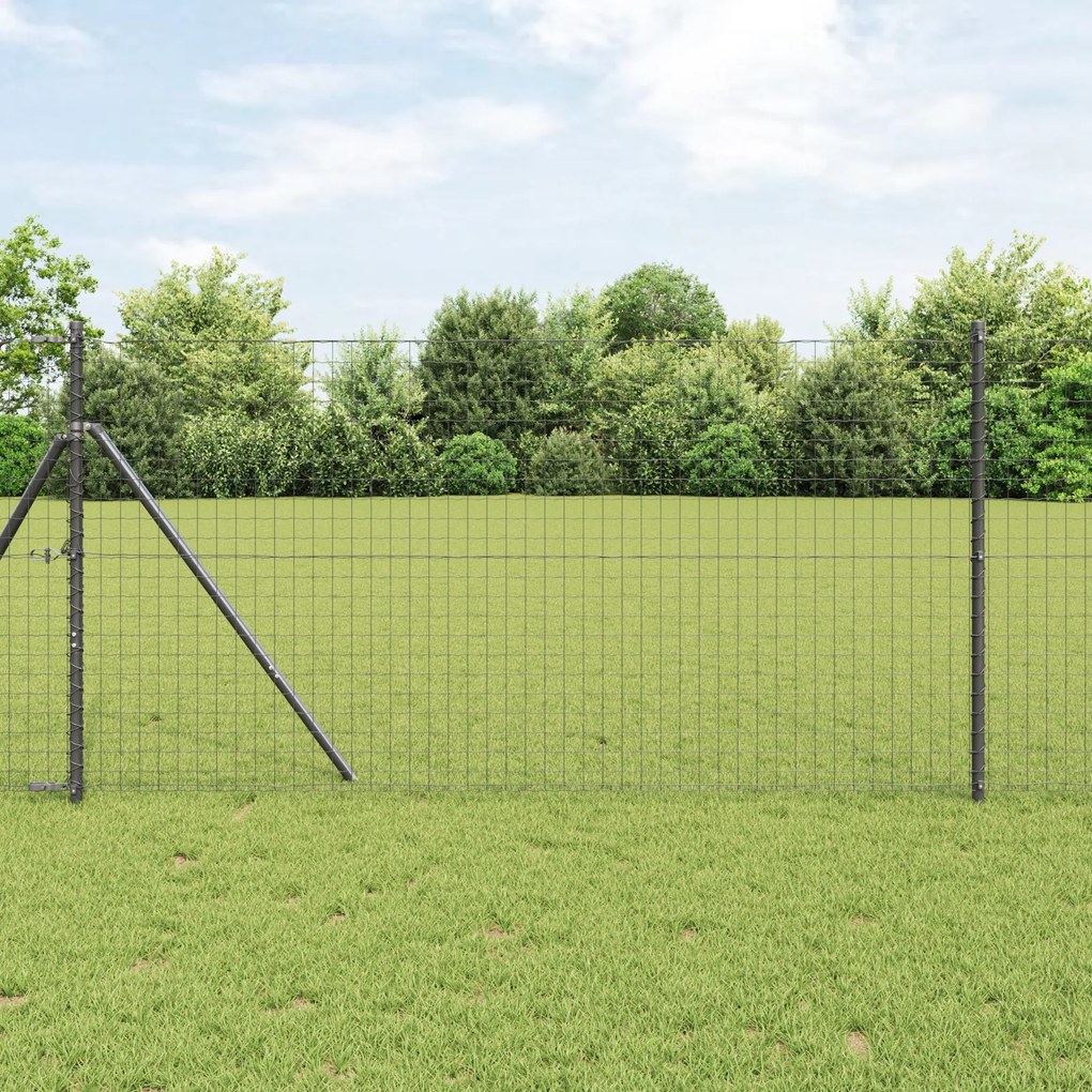vidaXL Cerca Euro Cinza 1x25 m Aço