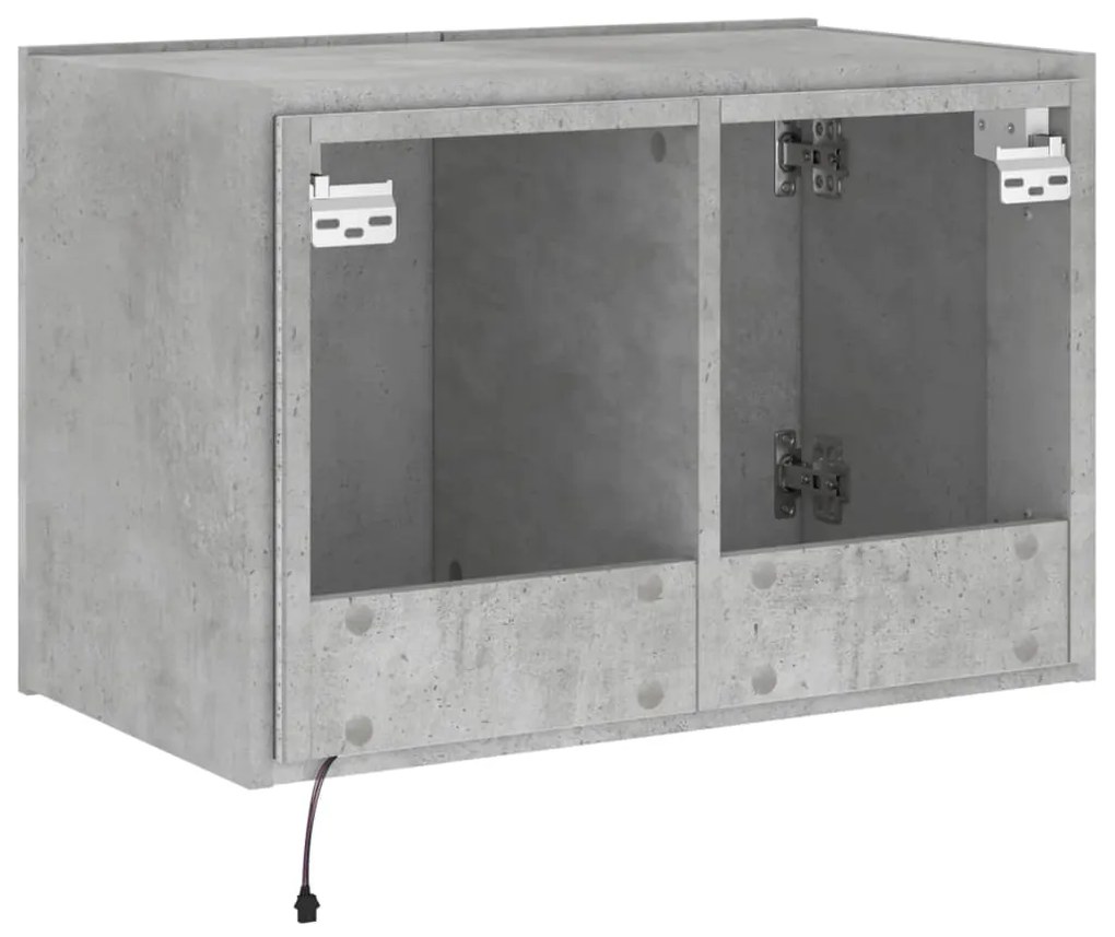 Móvel de parede p/ TV c/ luzes LED 60x35x41 cm cinza cimento