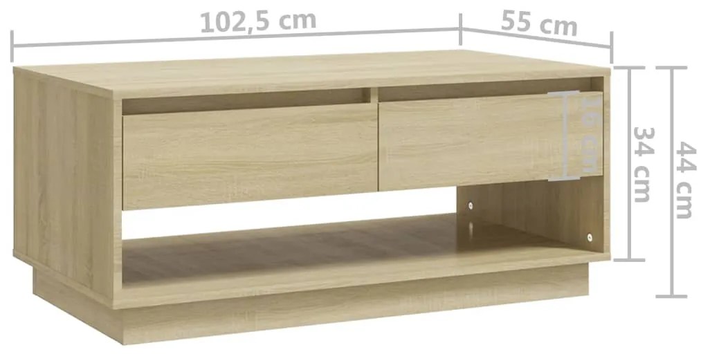 Mesa de centro derivados de madeira carvalho sonoma