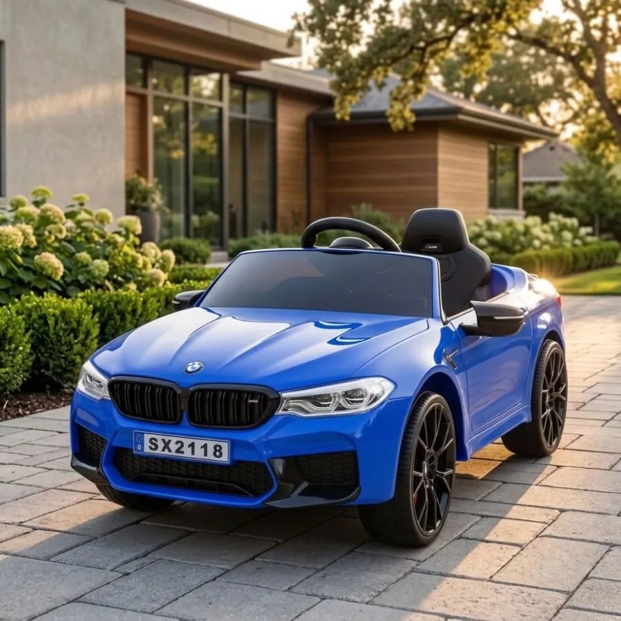 Carro elétrico para Crianças 3 a 7 anos 24V Bmw M5 DRIFT Azul