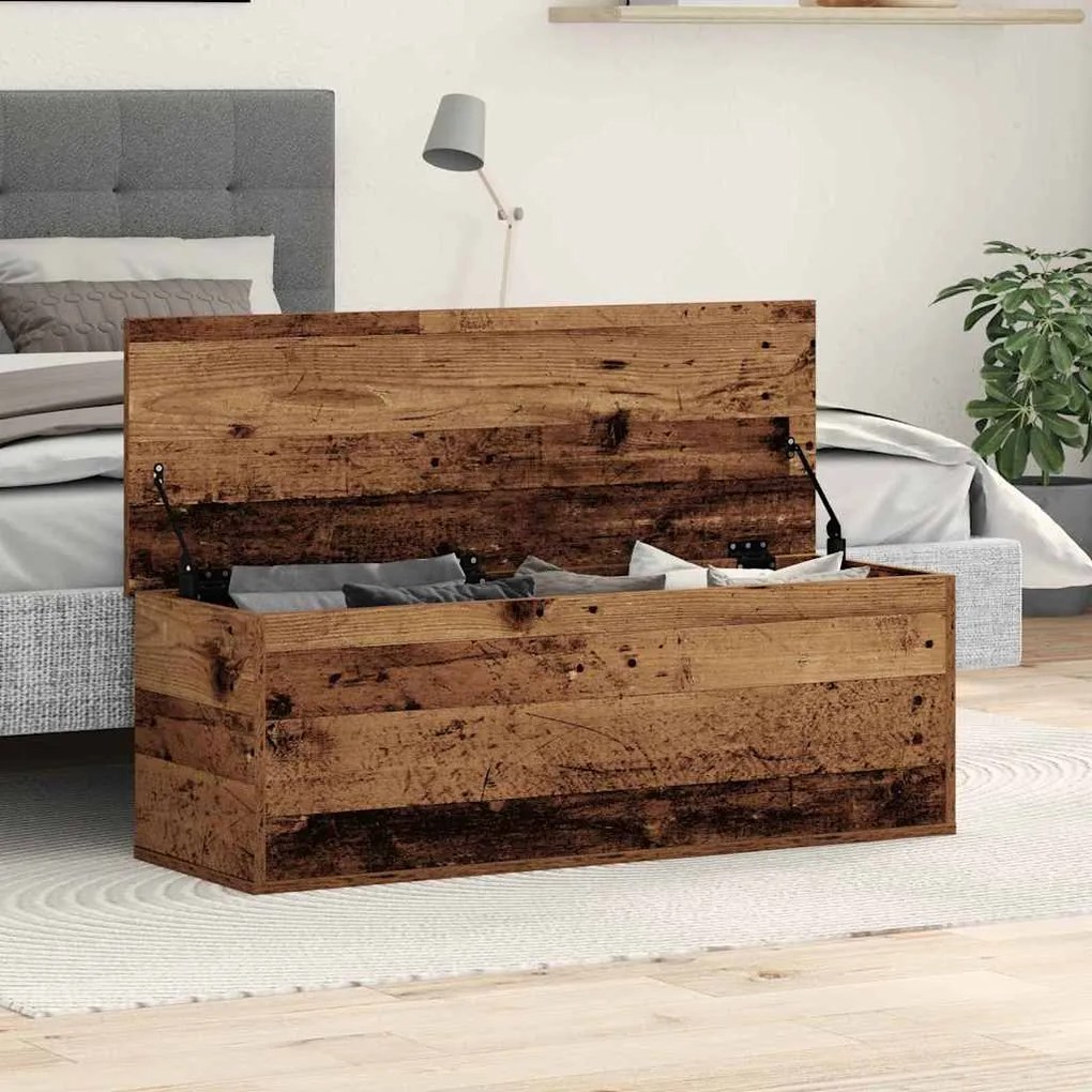 Caixa de Armazenamento vidaXL em Madeira Reciclada 102x35x35 cm com Ma