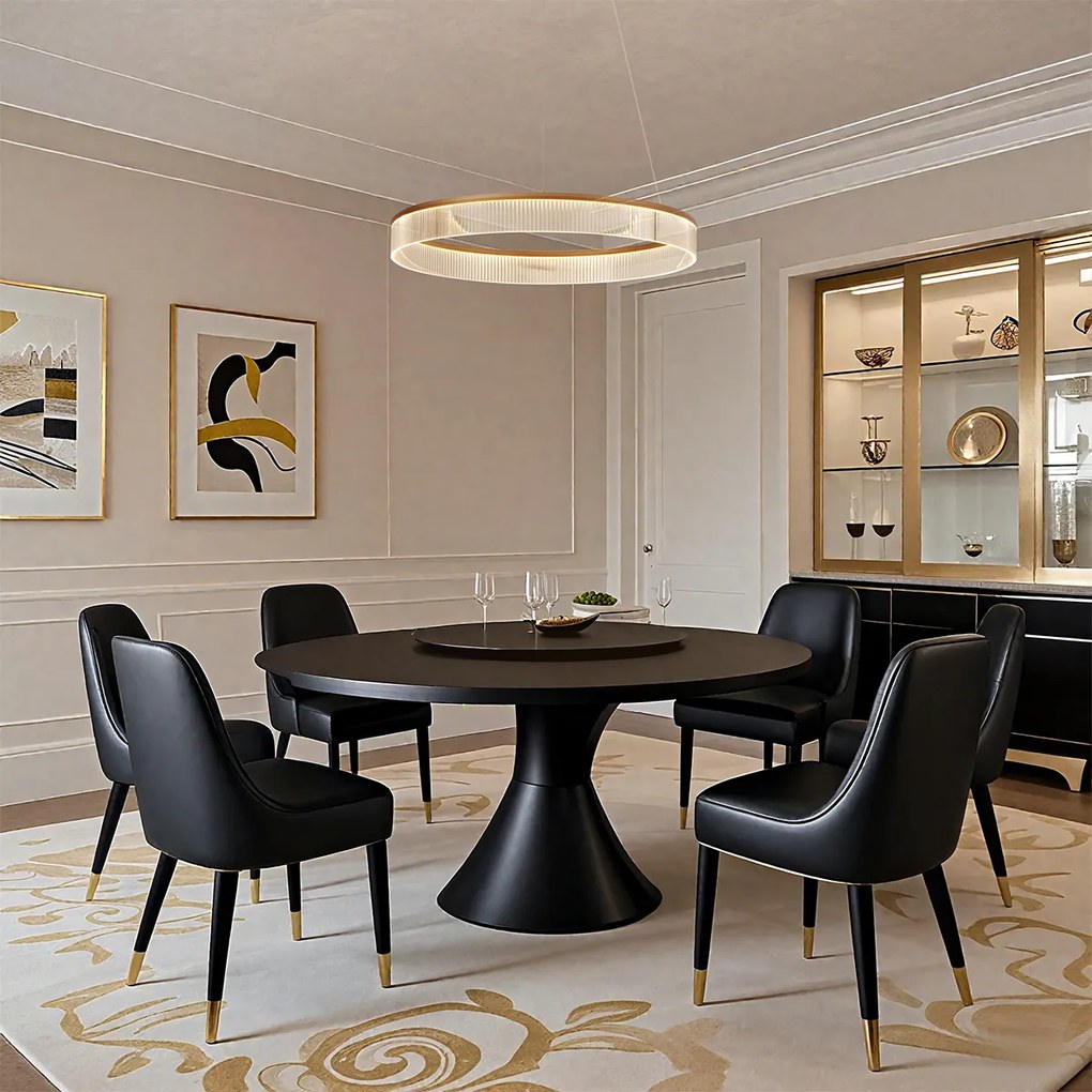 Candeeiro suspenso moderno latão 78cm incl. LED regulável em 3 níveis - Anello Chandelier