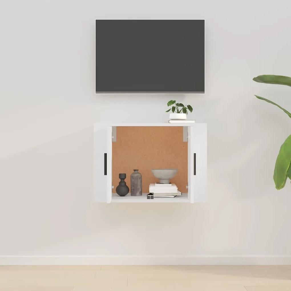 Móvel de TV para parede 57x34,5x40 cm branco brilhante