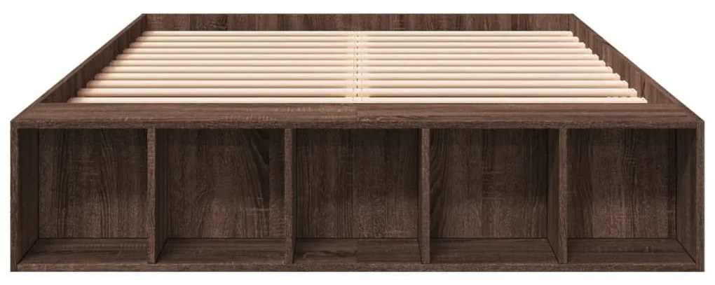 Estrutura de cama 135x190cm derivados madeira carvalho castanho