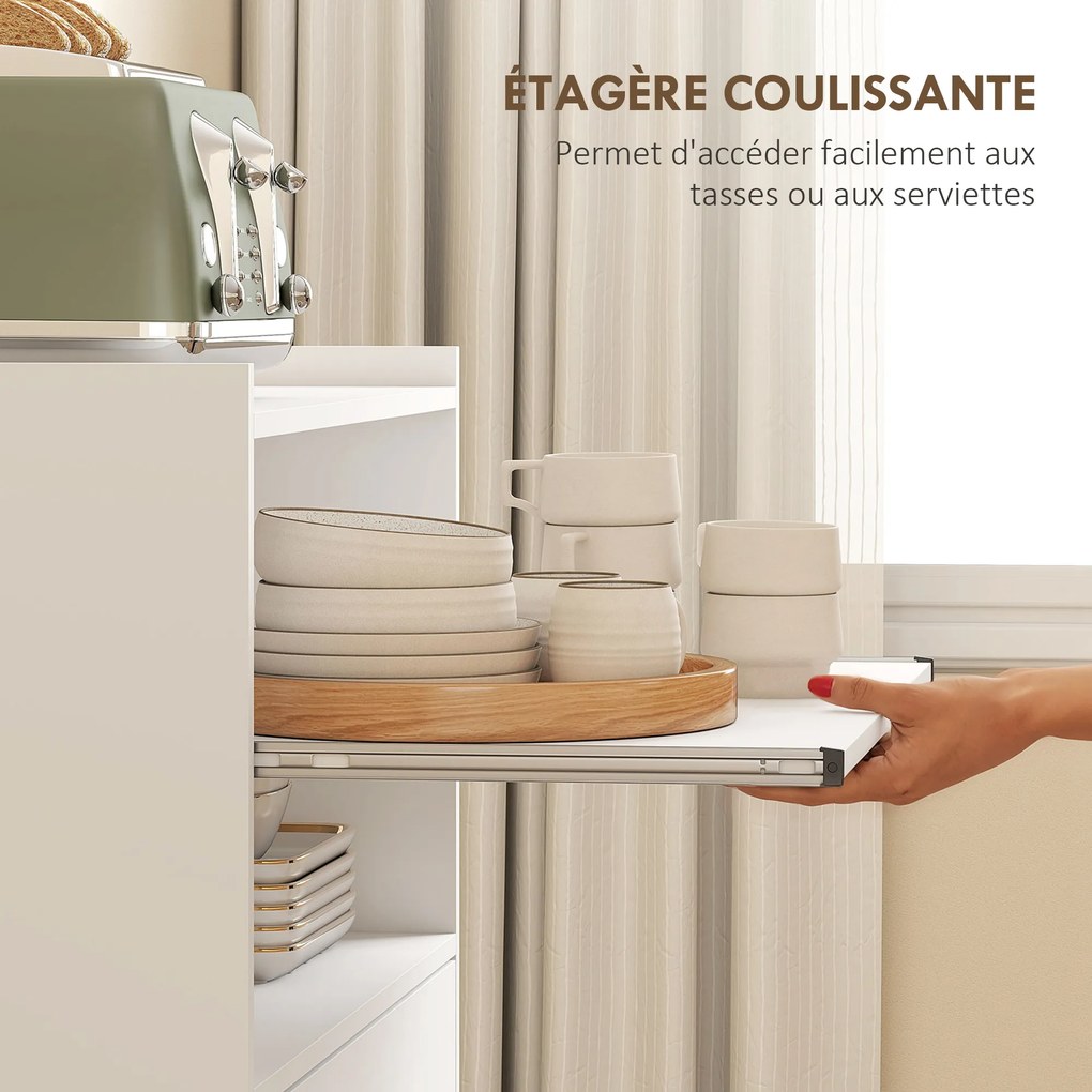 Carrinho de cozinha com rodas 59 x 40 x 92 cm, carrinho para micro-ondas com rodas, armário, gaveta e prateleiras, branco