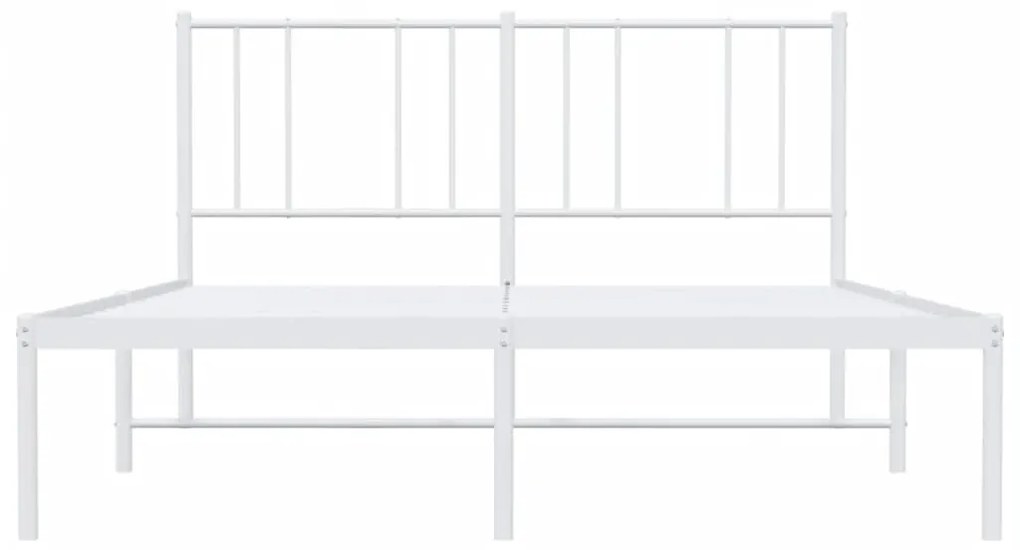 Estrutura de cama com cabeceira 120x190 cm metal branco