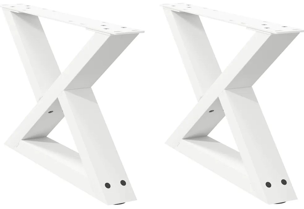 Pés para mesa de centro 2 peças, branco, 60x(30-31,3) cm, aço