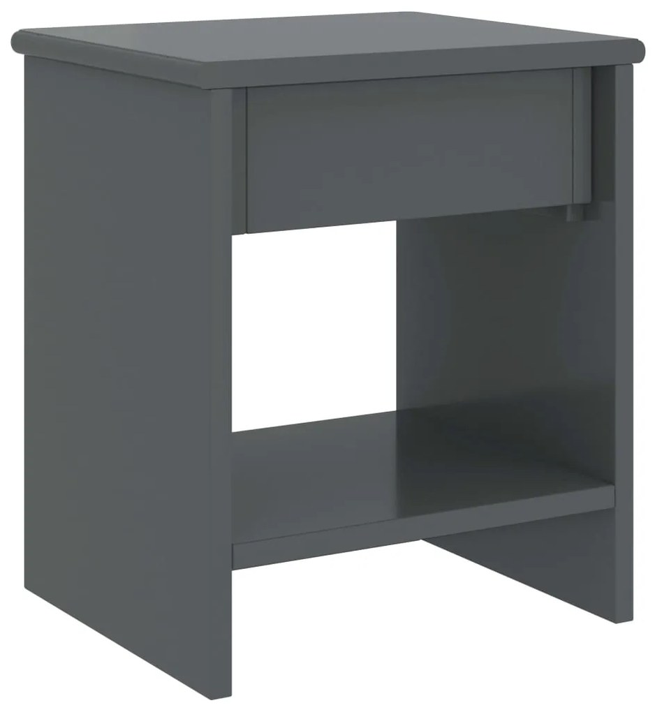 Mesa de cabeceira 35x30x40 cm pinho maciço cinzento-escuro
