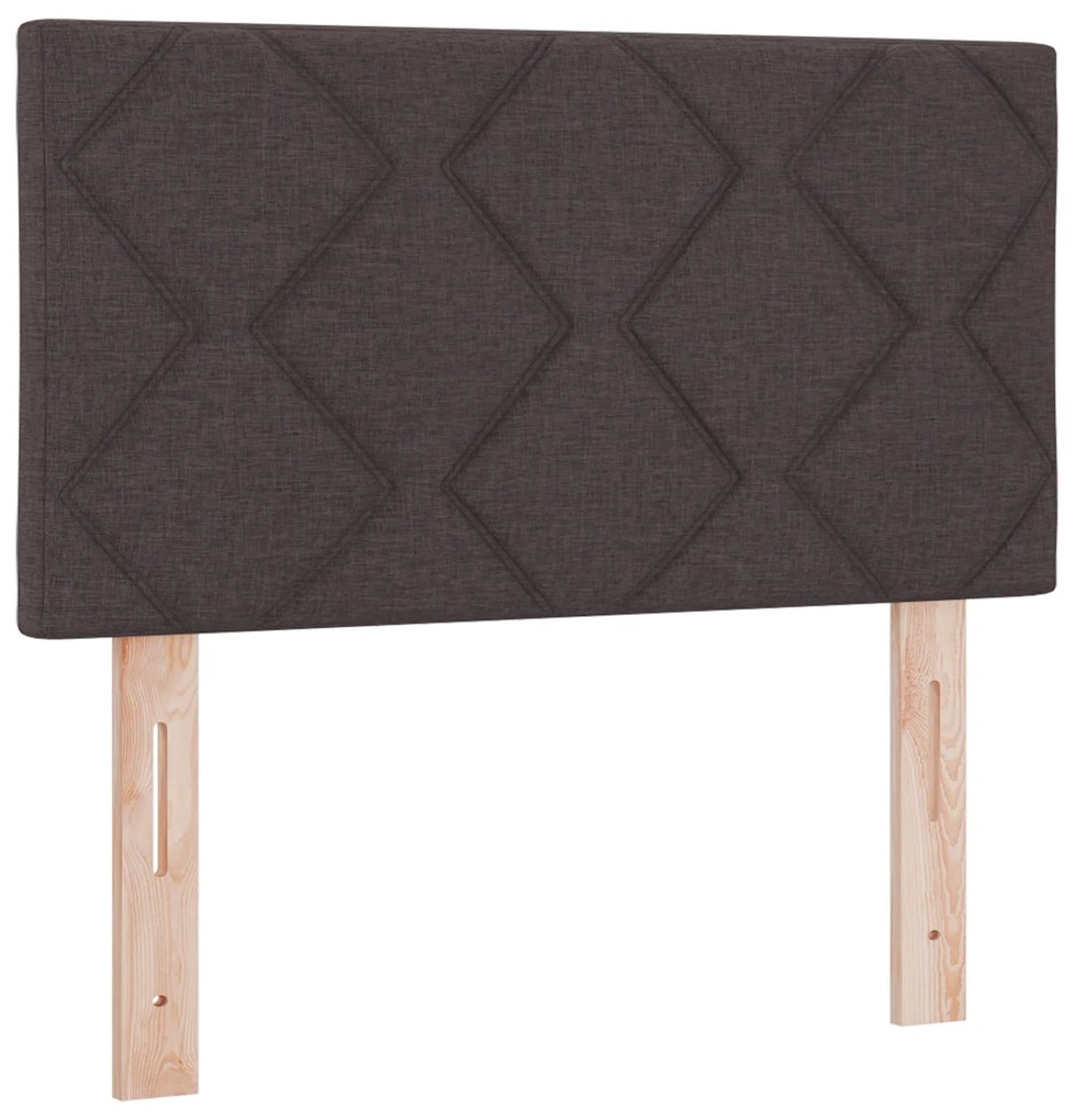 Cama Box Spring com Colchão Marrom Escuro 80x200 cm Tecido