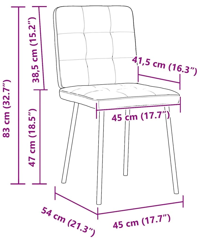 Cadeiras de jantar 2 pcs veludo vermelho tinto