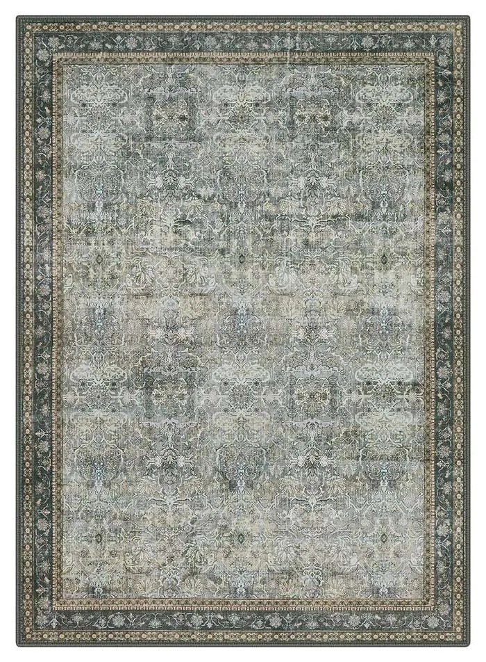 Tapete em estilo vintage 160 x 230 cm lavável na máquina castanho nogueira