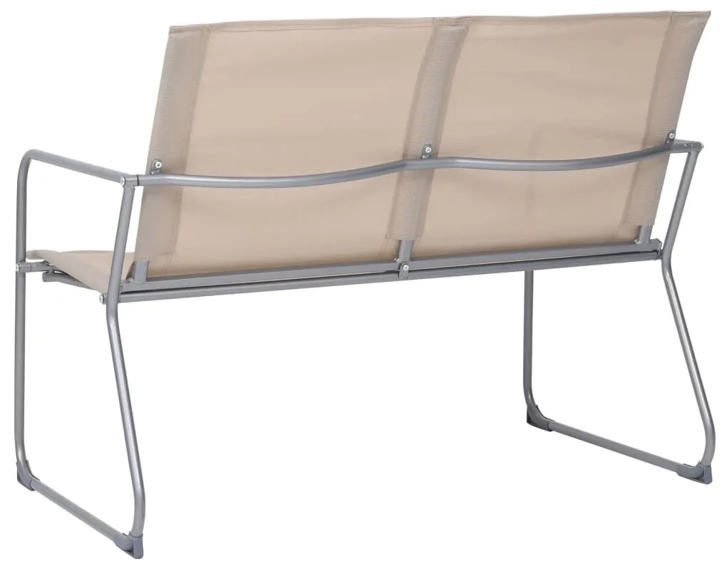 4 pcs conjunto lounge para jardim tecido e aço cor creme