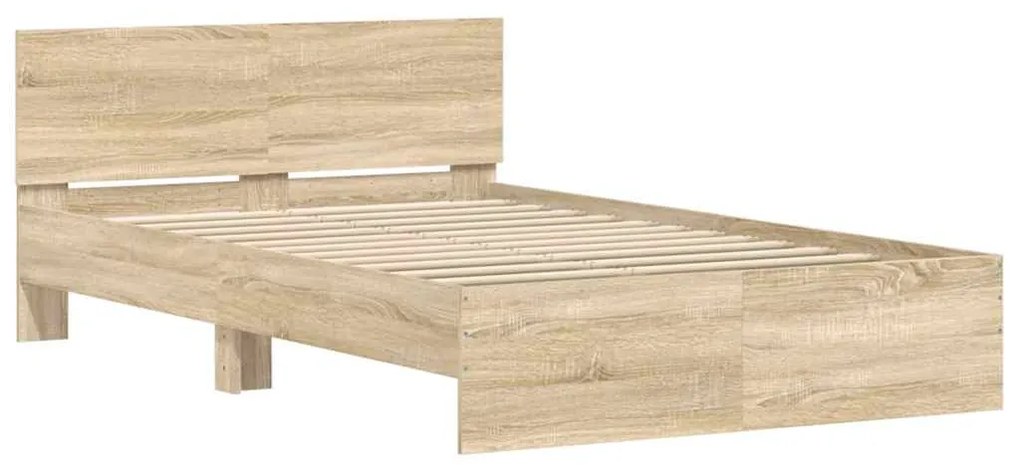 Estrutura de cama com cabeceira 120x190 cm carvalho sonoma