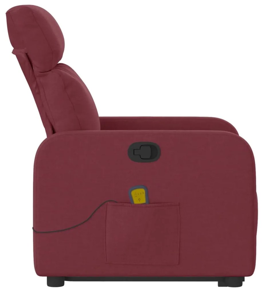 Poltrona de massagens reclin. elevatória tecido vermelho tinto