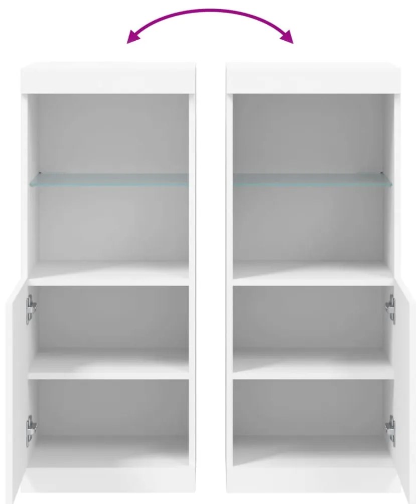 Aparador com luzes LED 41x37x100 cm branco