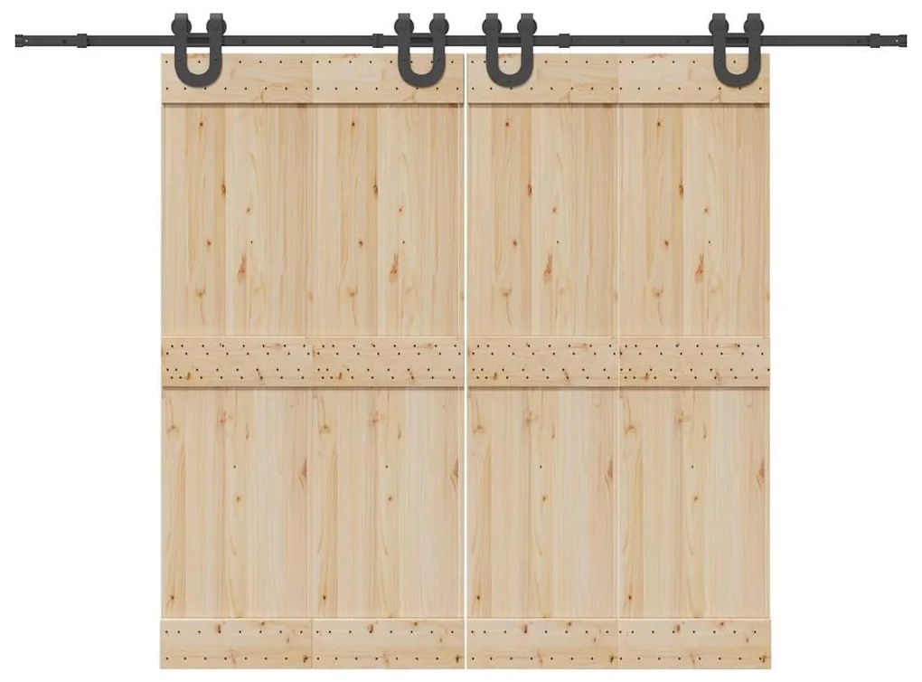 Kit de ferragens para porta deslizante 400 cm aço preto