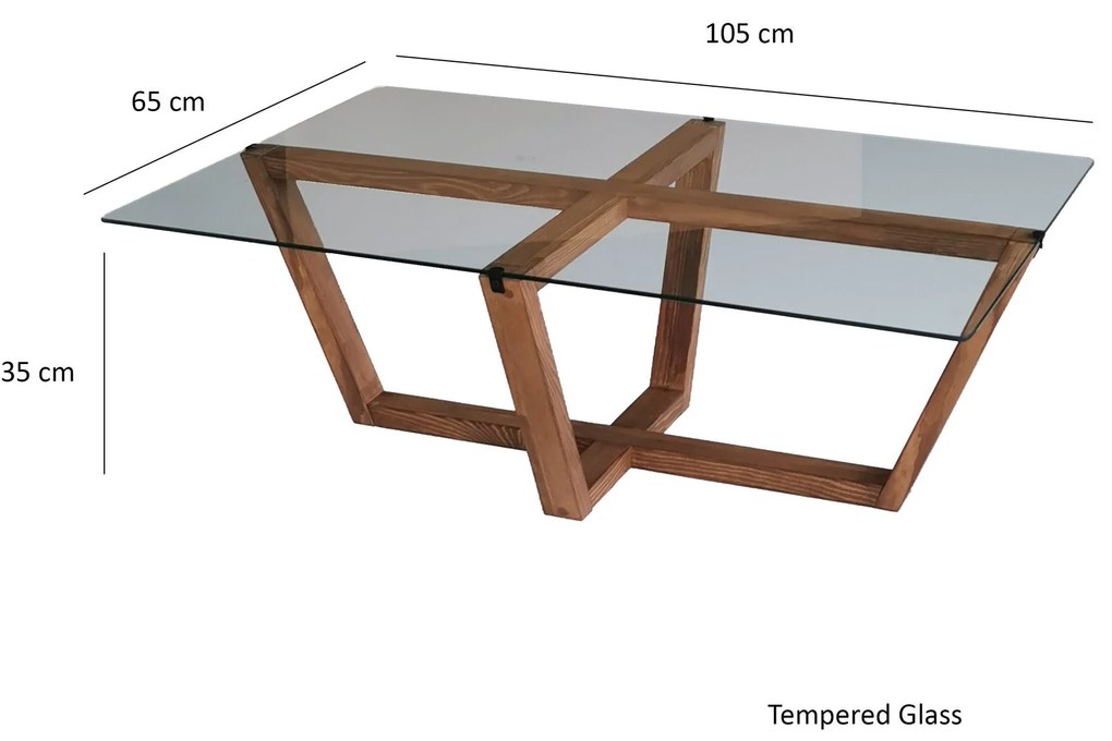 Mesa de Centro Amalfi – Nogueira – 105 x 35 x 65 cm