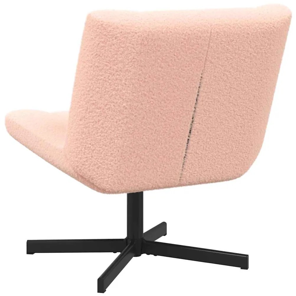 Cadeira de Acento Rosa Bebé Poliéster, Metal Padrão Giratória