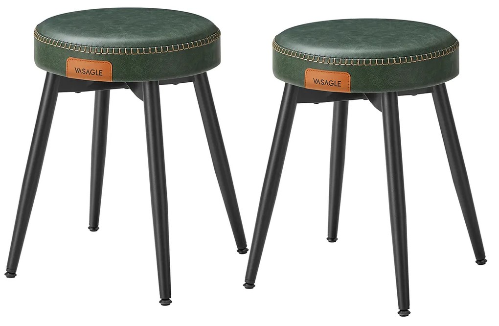 Conjunto de 2 bancos de cozinha, jantar coleção EKHO 48 x 48 x 48,2 cm Verde floresta