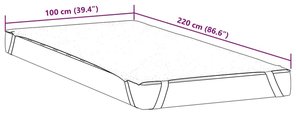 Protetor de colchão impermeável 100x220 cm branco
