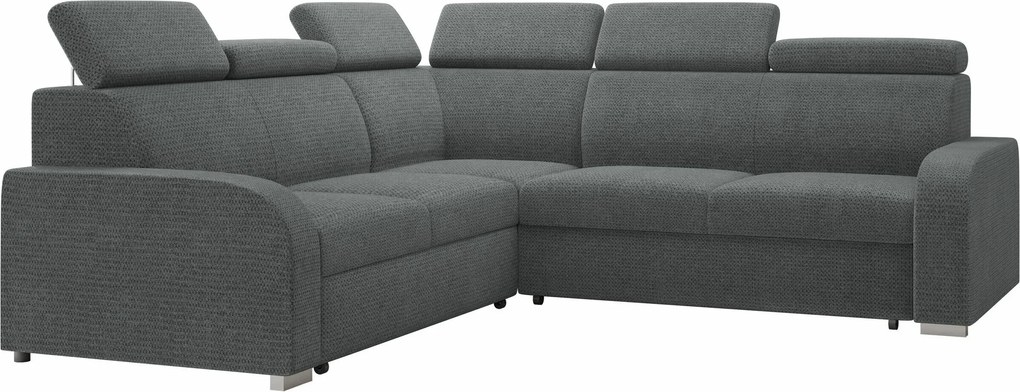 Sofá de canto Etrcala 101, Cama com arrumação, 250x250x100cm, 177 kg, Pernas: Plástico, Madeira, Madeira: Pinheiro