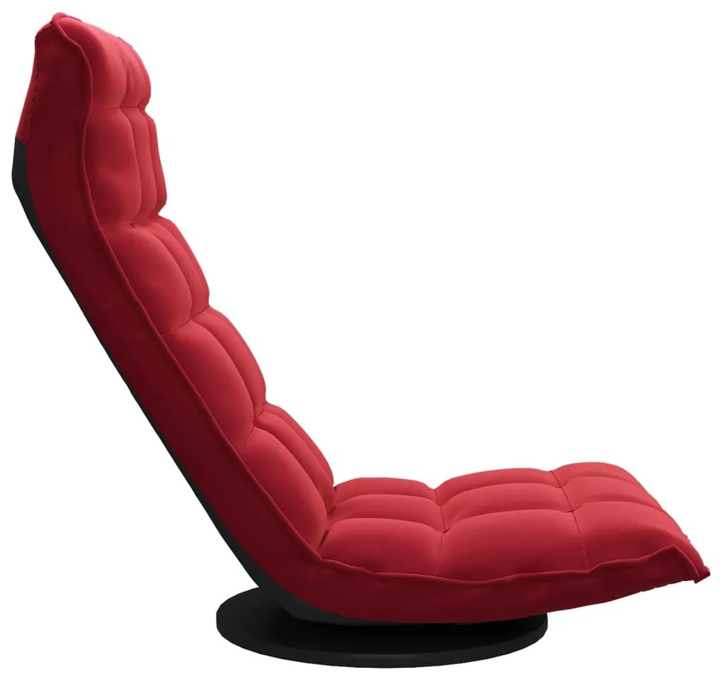 Cadeira de piso giratória veludo vermelho tinto