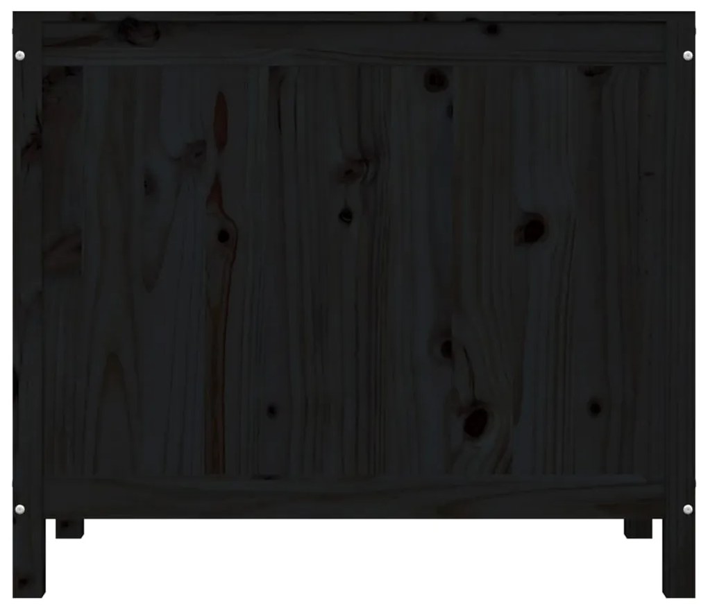Caixa para roupa 88,5x44x76 cm madeira de pinho maciça preto