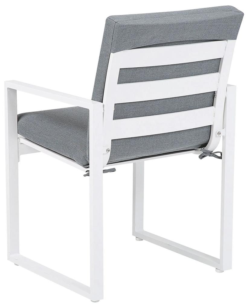 Conjunto de 2 cadeiras de jardim em alumínio cinzento e branco PANCOLE Beliani
