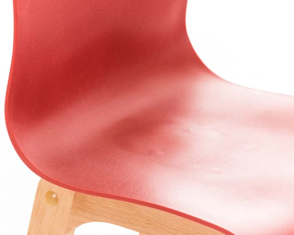 Banco de bar Hoover em plástico e com estrutura de Cor Natural 41 x 101 x 46 cm Vermelho