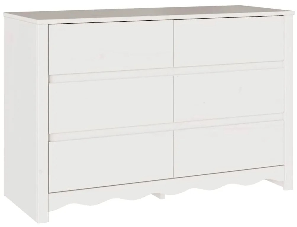 Cômoda "DRAMMEN" Branca 111x43x73,5 cm Madeira Sólida Pinus