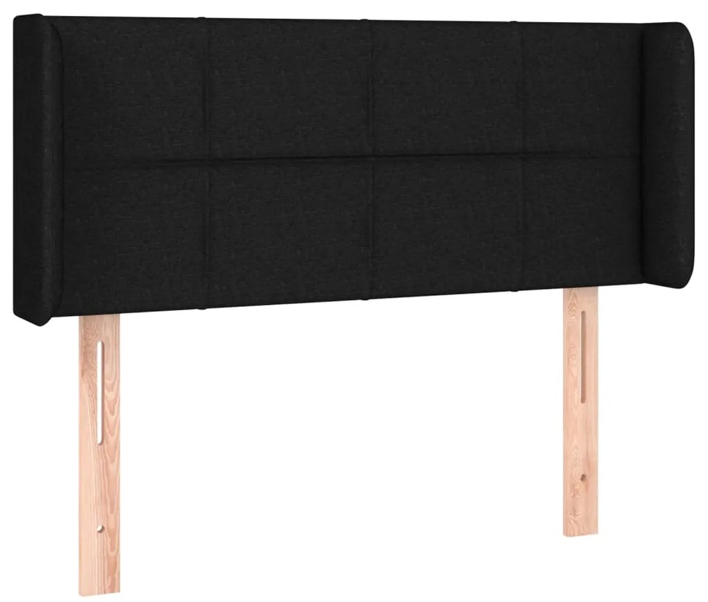 Cabeceira de cama c/ luzes LED tecido 103x16x78/88 cm preto