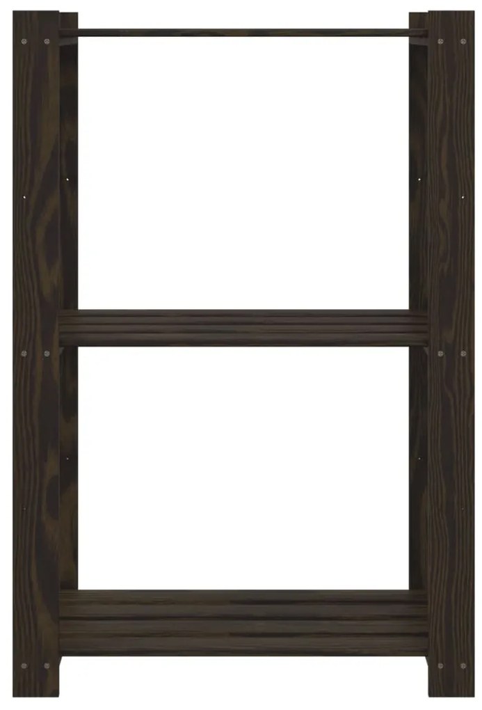 Unidade de 3 prateleiras 60x38x90 cm pinho maciço preto