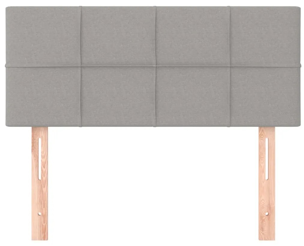 Cabeceira de cama tecido 90x5x78/88 cm cinzento-claro