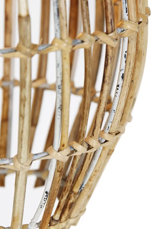 Candeeiro de suspensão em bambu com branco oblongo 3 luzes - Canna Capsule