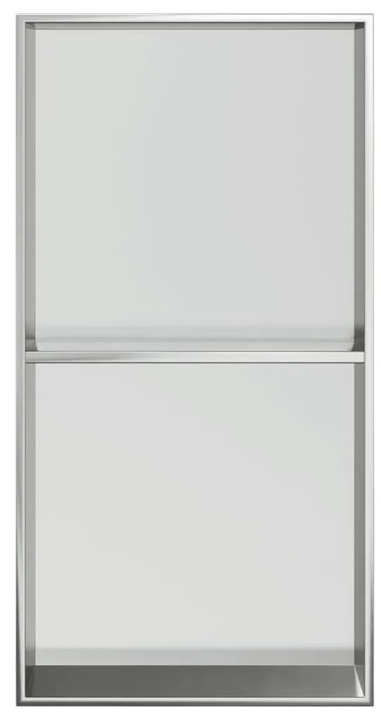 Nicho parede p/ duche 32x62x9 cm aço inoxidável prata escovada