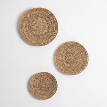 Conjunto De 3 Pratos Decorativos Junin Natural - Sklum