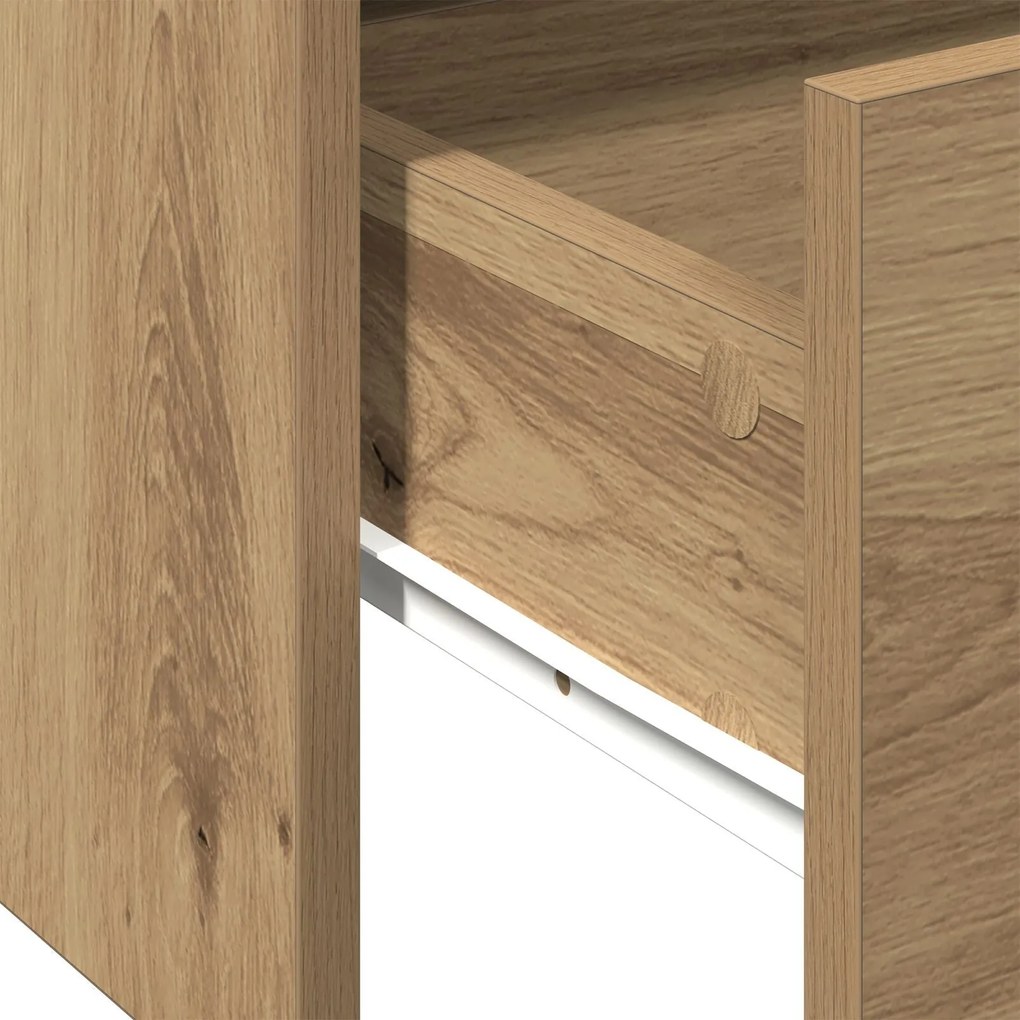 Mesa de Centro vidaXL - Carvalho Artisan - 102x55x43,5 cm - Feita de M