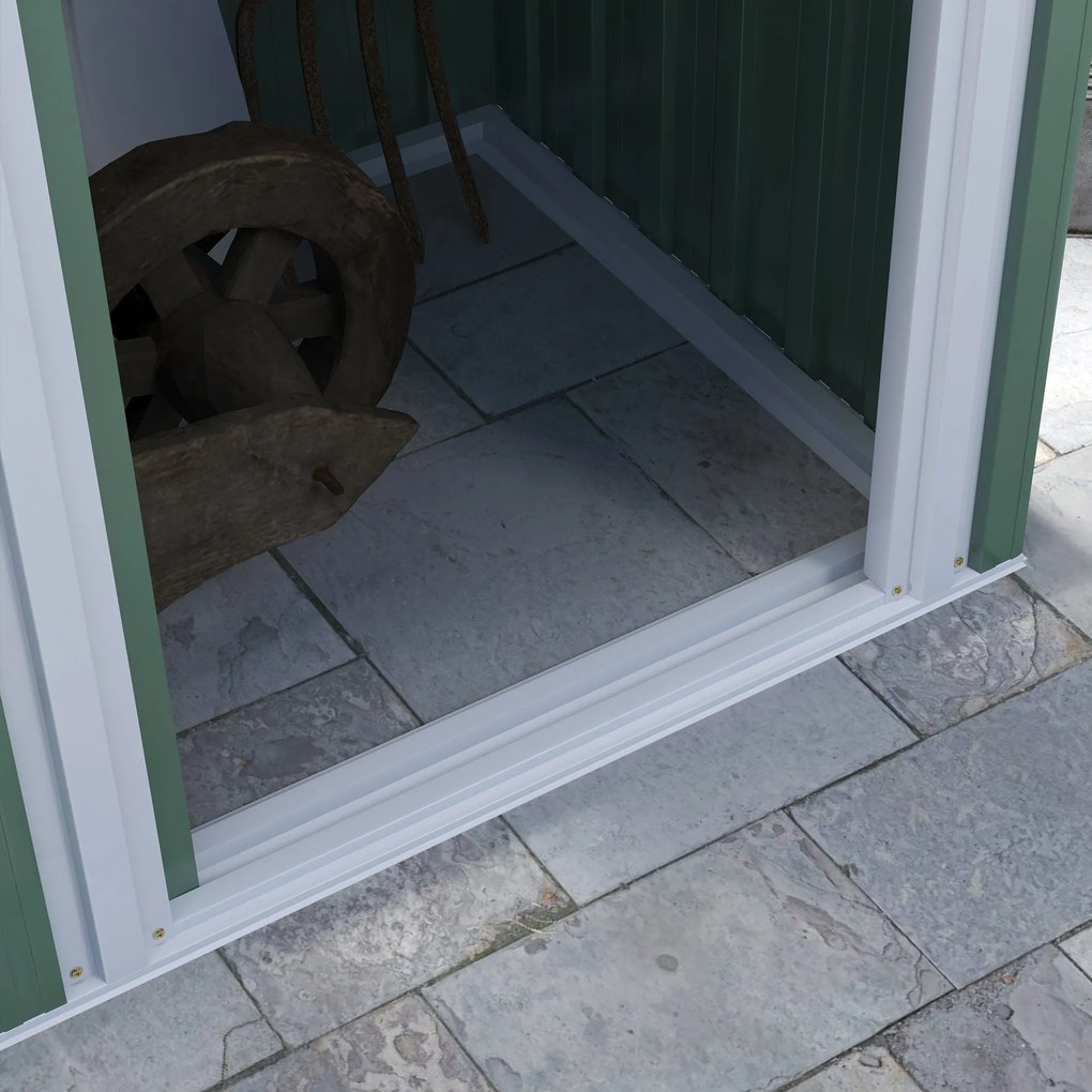 Casetta Verde Chiaro – Abrigo de Jardim Metálico 1,5 m² com Porta de C