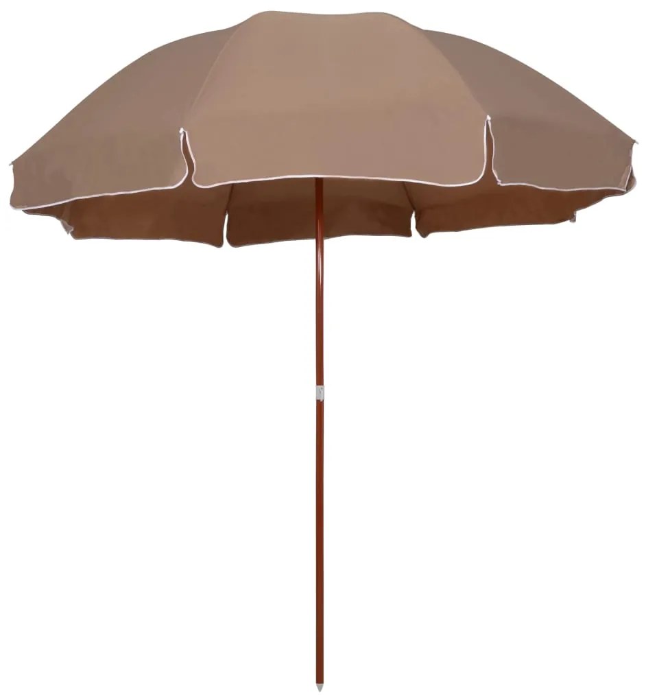 vidaXL Guarda-sol de jardim c/ poste de aço 300cm cinzento-acastanhado