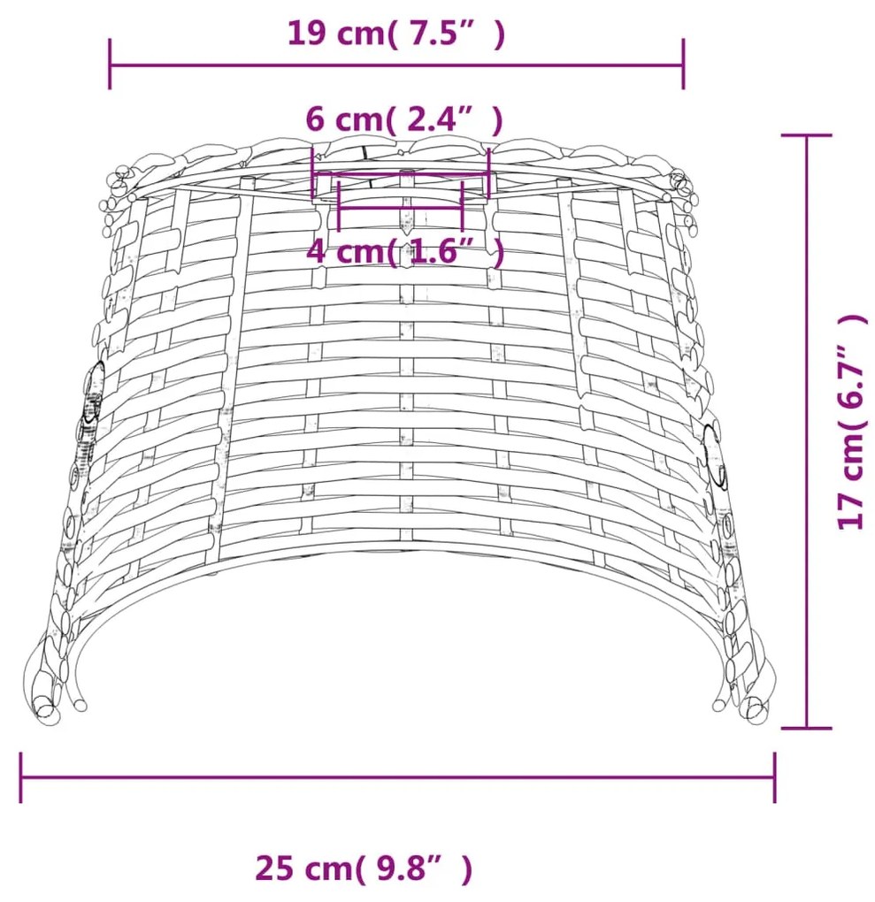 Abajur de teto Ø25x17 cm vime branco