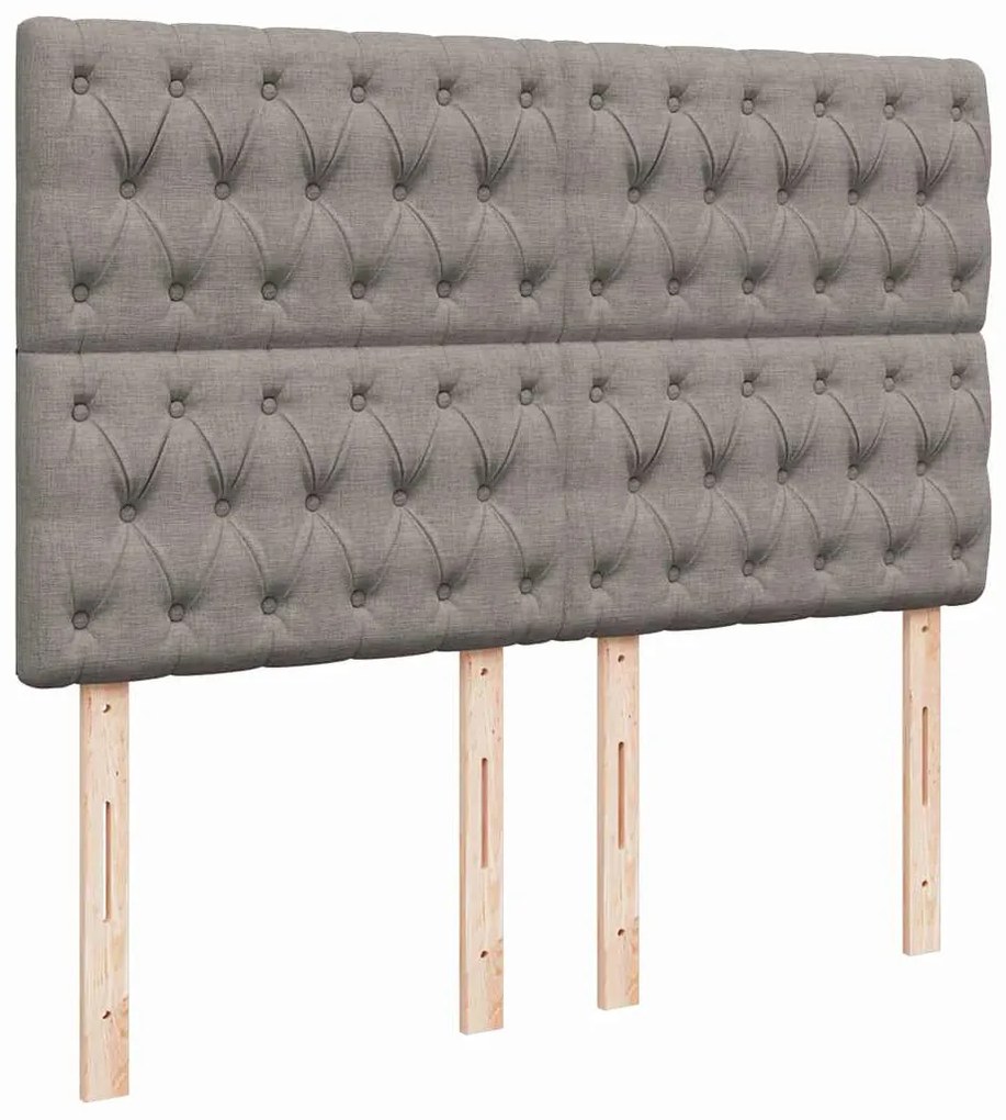 Cama com molas/colchão 140x200 cm tecido castanho-acinzentado