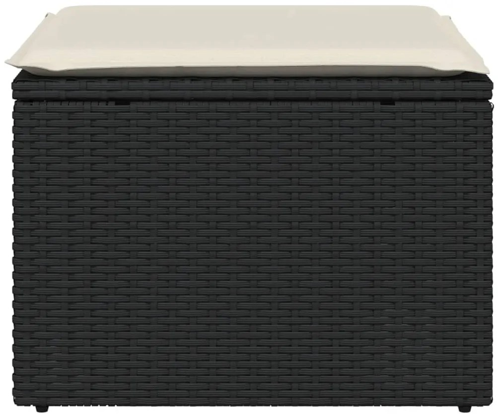 Banco de jardim com almofadão 55x55x37 cm vime PE preto