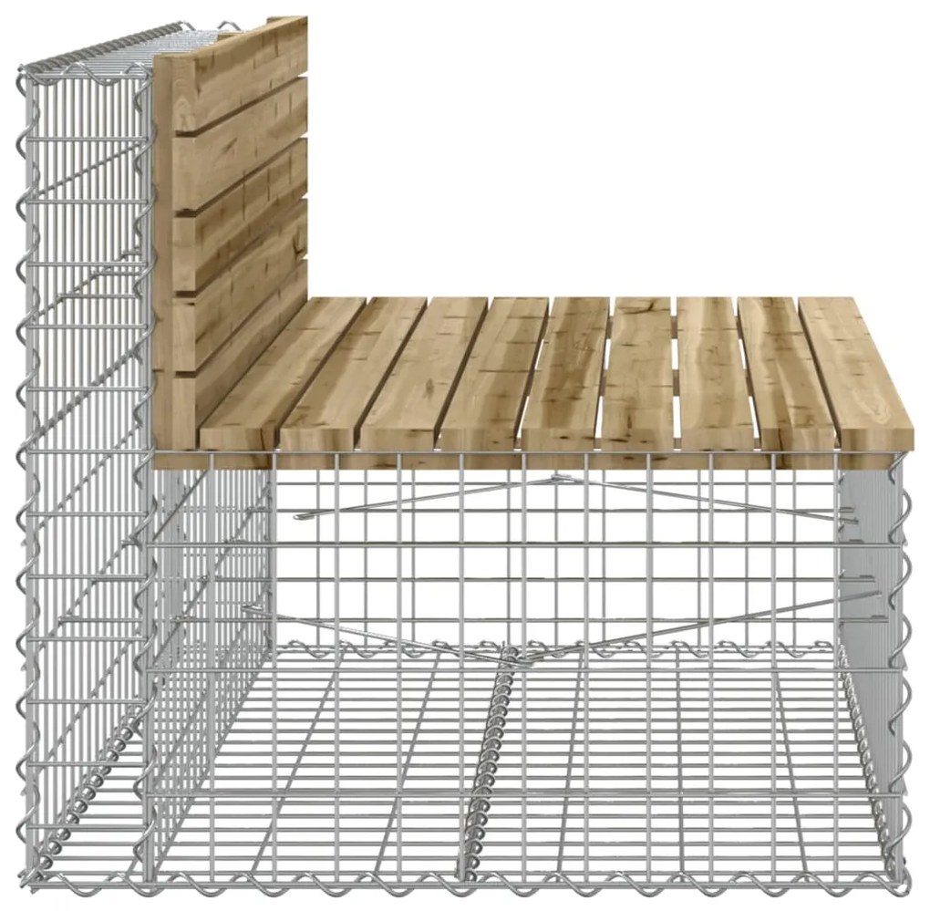 Banco de jardim c/ design gabião 103x70x65 cm pinho impregnado