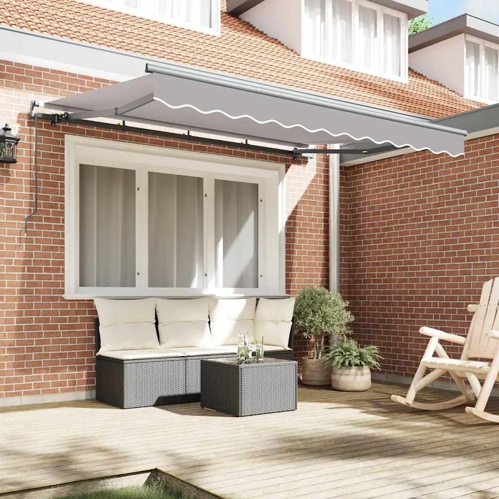 Toldo Retrátil Manual Cinza claro e Antracite