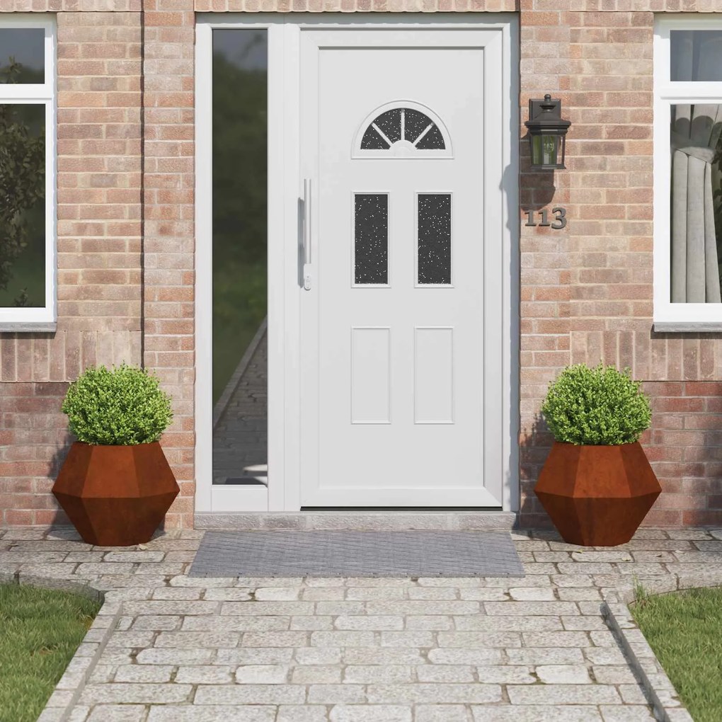 vidaXL Floreira 2 pcs Ferro Enferrujado 50 x 50 x 40 cm