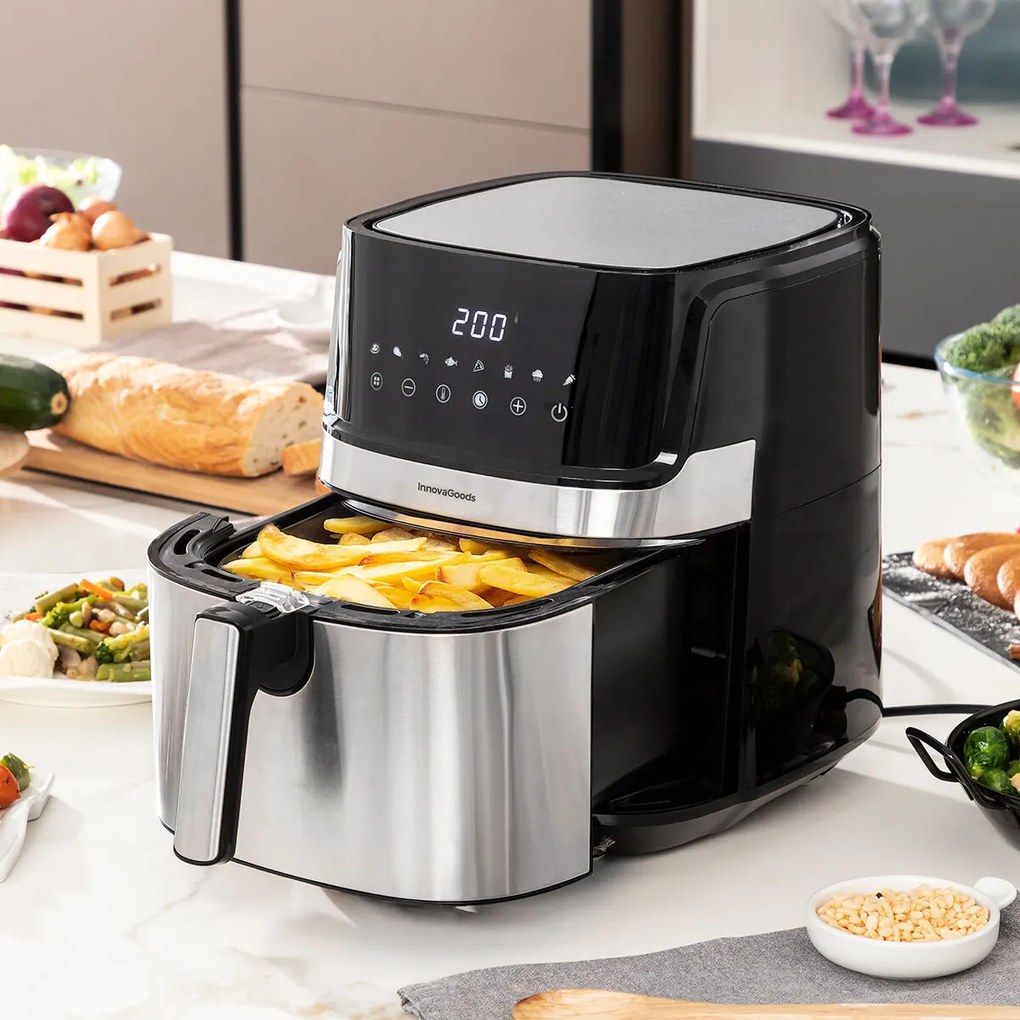 Fritadeira sem óleo Innovagoods Fryinn Pro 5500 Preto Aço Inoxidável 1700 W 5,5 L